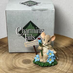 NIB Charming Tails Forget Me Not Figure Mouse Flowers Always In My Heart